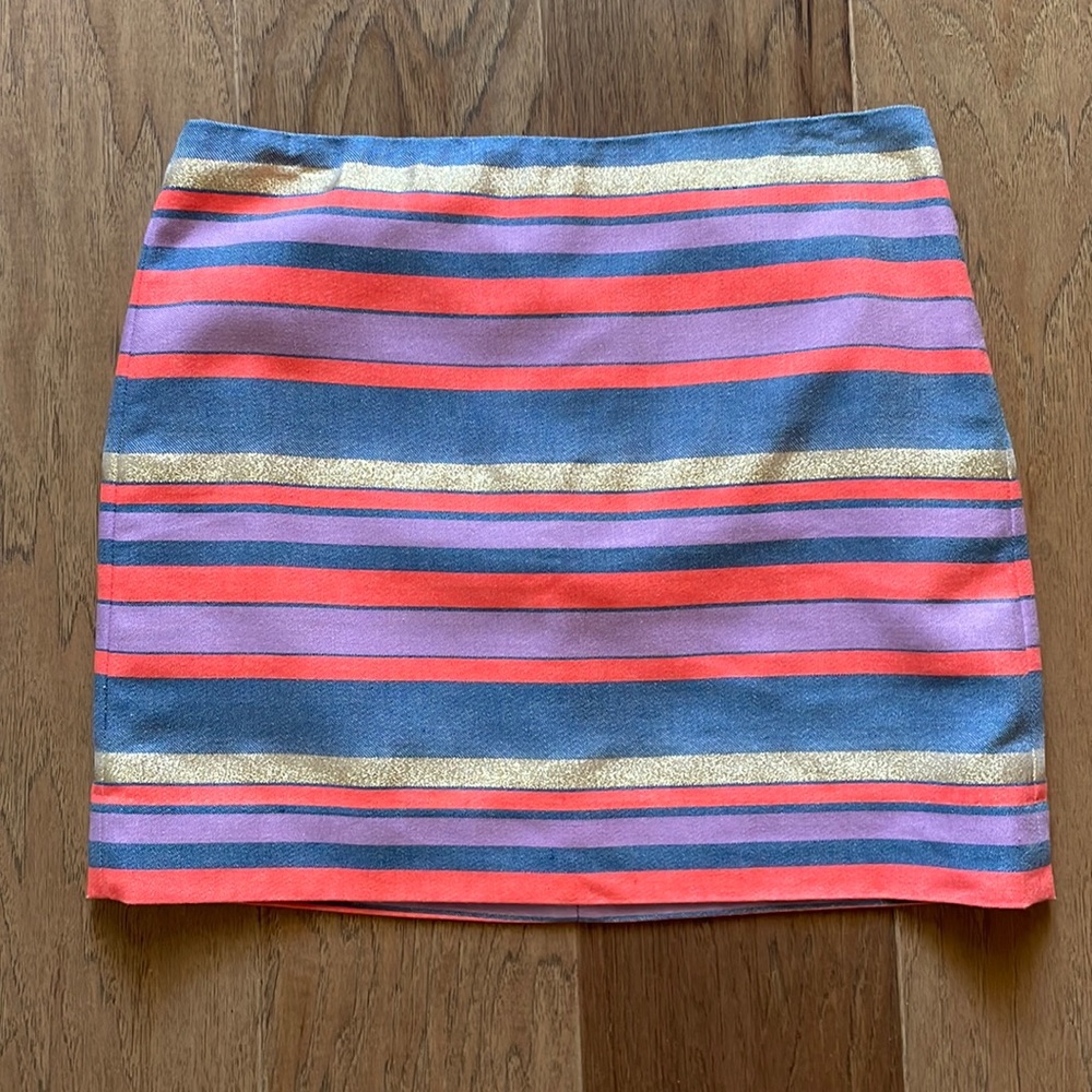 J. Crew Metallic Striped Skirt